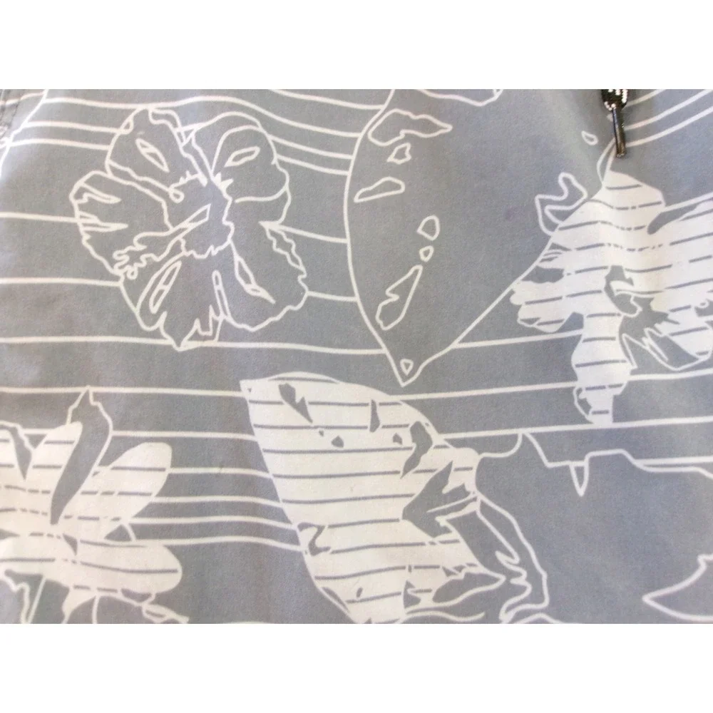 Hurley Mens Grey Floral Striped Board Shorts Swim Trunks Size M‎ 7 Inch Inseam